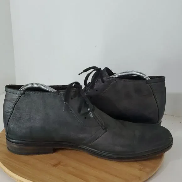 John Varvatos Black Leather Chukka Boots Men's Size 10.5